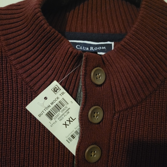 Mens button down mock pull over sweater - Picture 3 of 6